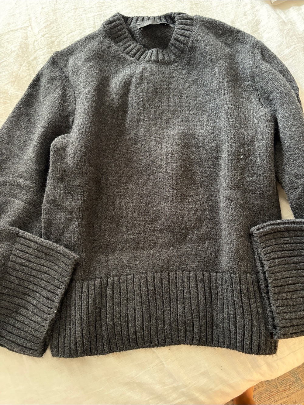 ZARA size S - Women's Charcoal Rib-Trim Crewneck Sweater
